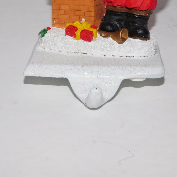 Vintage Santa's Trim Shoppe Chimney Santa Claus Fireplace Mantel Stocking Holder - Picture 4 of 7